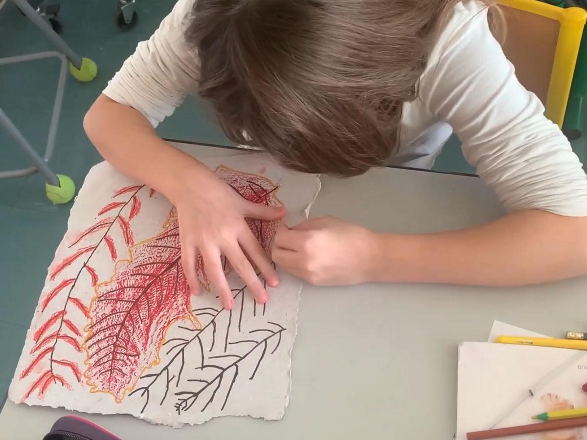 Dessin des textures des feuilles